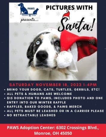 Flyer for our 2023 Pictures with Santa