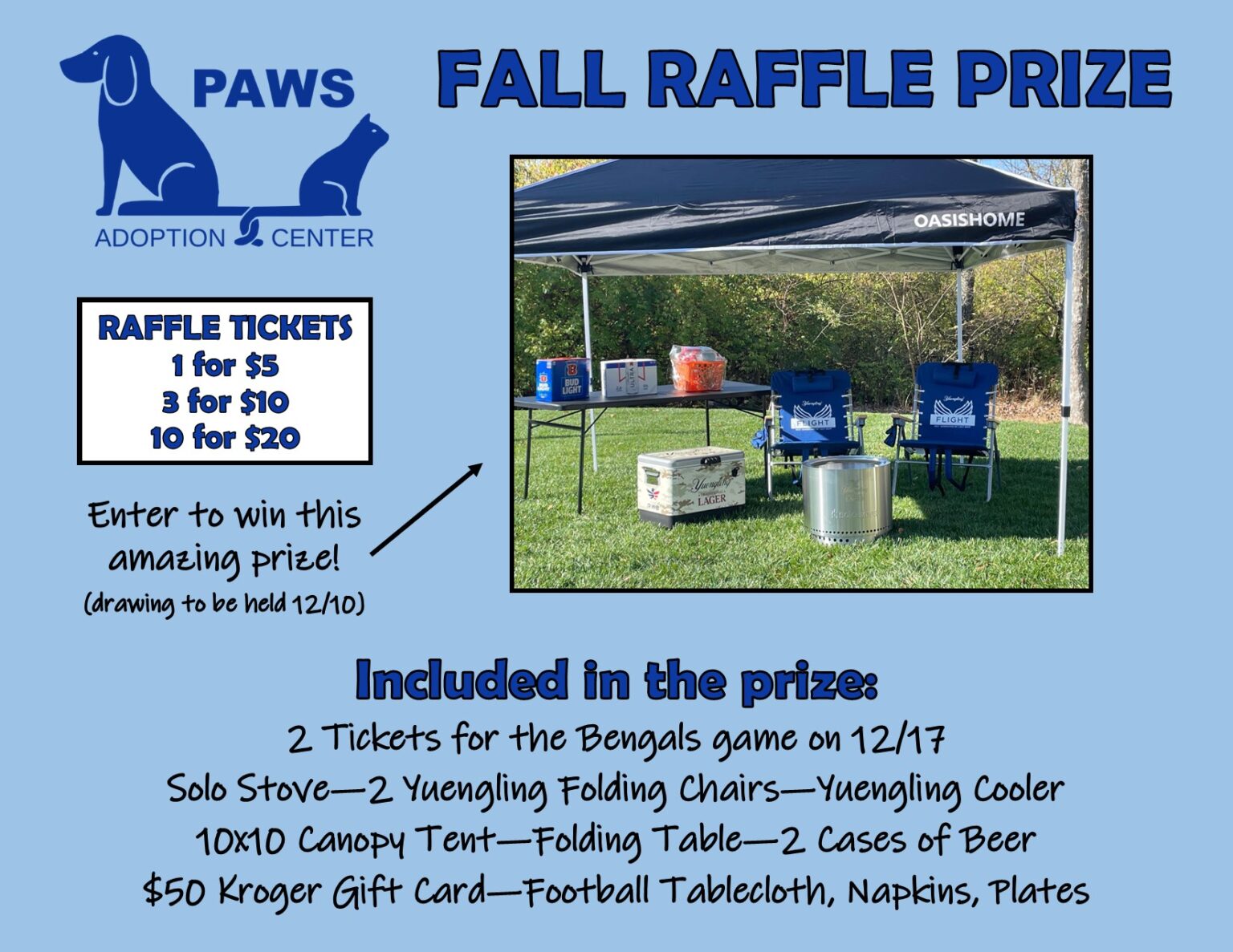 Clubhouse Sports Grille Fall Raffle Supporting PAWS! - PAWS Adoption Center